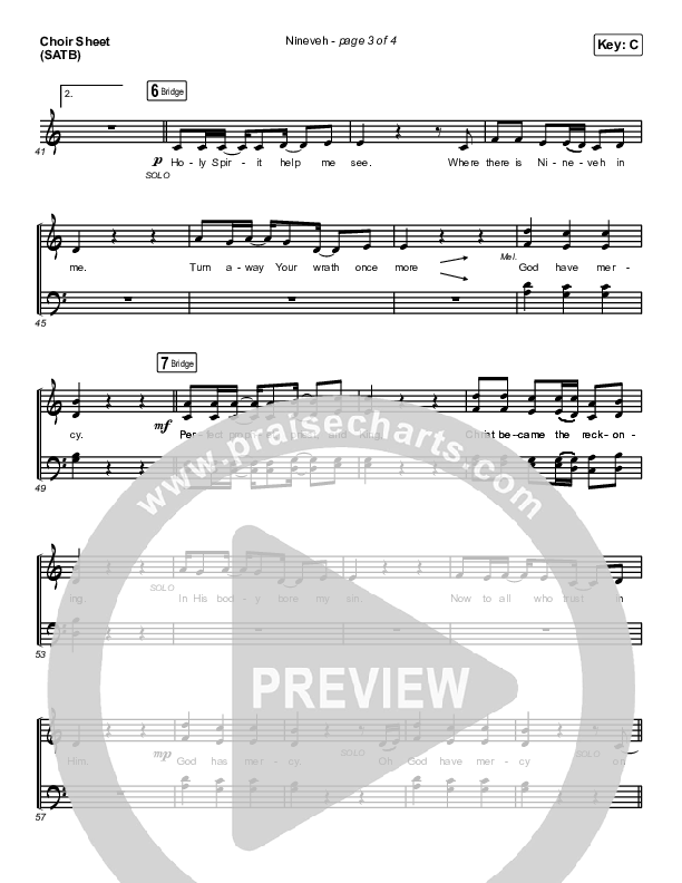 Nineveh Choir Sheet (SATB) (Brooke Ligertwood)