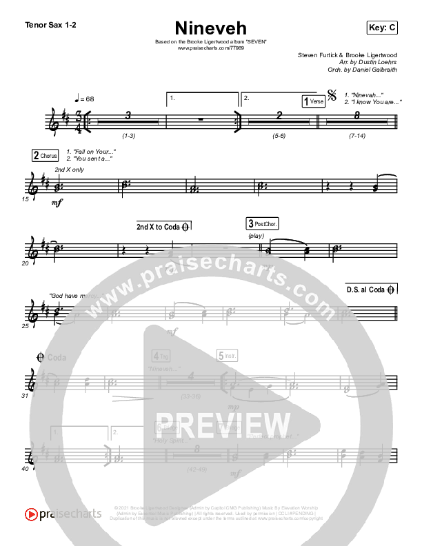 Nineveh Tenor Sax 1/2 (Brooke Ligertwood)