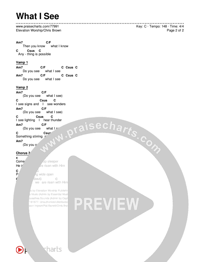What I See Chords & Lyrics (Elevation Worship / Chris Brown)