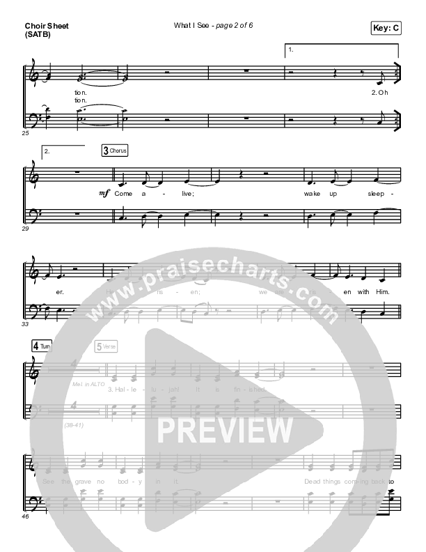 What I See Choir Sheet (SATB) (Elevation Worship / Chris Brown)