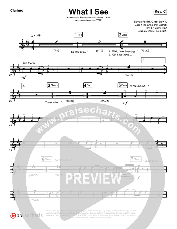 What I See Clarinet 1,2 (Elevation Worship / Chris Brown)