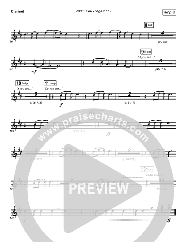 What I See Clarinet 1,2 (Elevation Worship / Chris Brown)