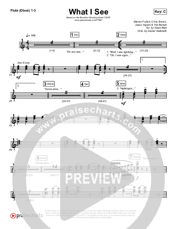 What I See Flute/Oboe 1/2/3 (Elevation Worship / Chris Brown)