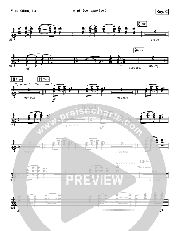 What I See Flute/Oboe 1/2/3 (Elevation Worship / Chris Brown)