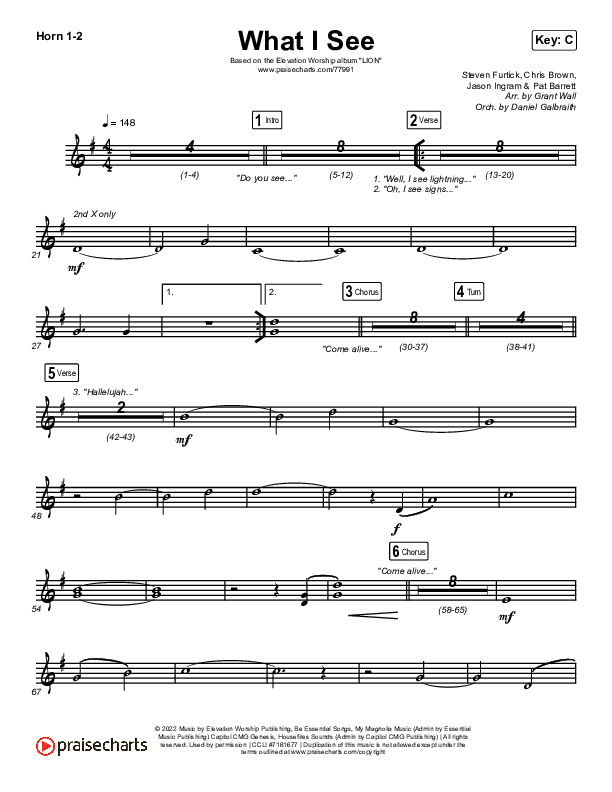 What I See French Horn 1,2 (Elevation Worship / Chris Brown)