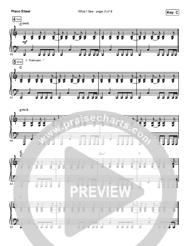 What I See Piano Sheet (Elevation Worship / Chris Brown)