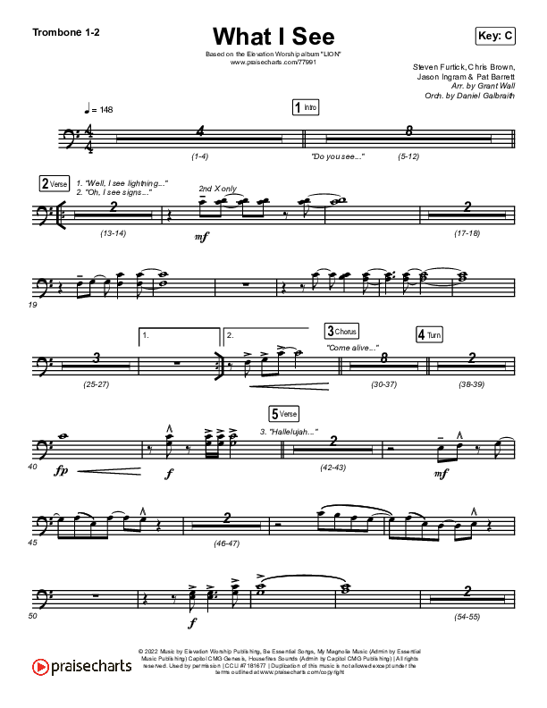 What I See Trombone 1/2 (Elevation Worship / Chris Brown)