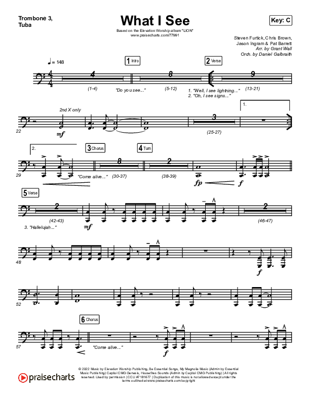 What I See Trombone 3/Tuba (Elevation Worship / Chris Brown)