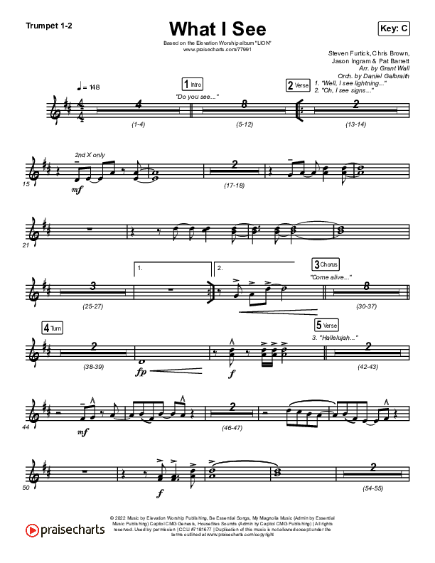 What I See Trumpet 1,2 (Elevation Worship / Chris Brown)