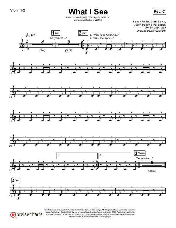 What I See Violin 1,2 (Elevation Worship / Chris Brown)