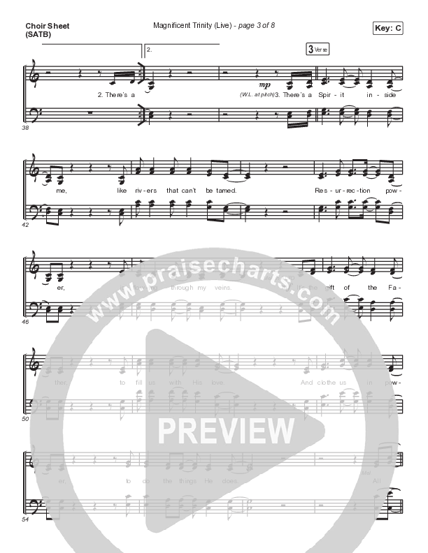 Magnificent Trinity (Live) Choir Vocals (SATB) (Jonathan David Helser / Melissa Helser)