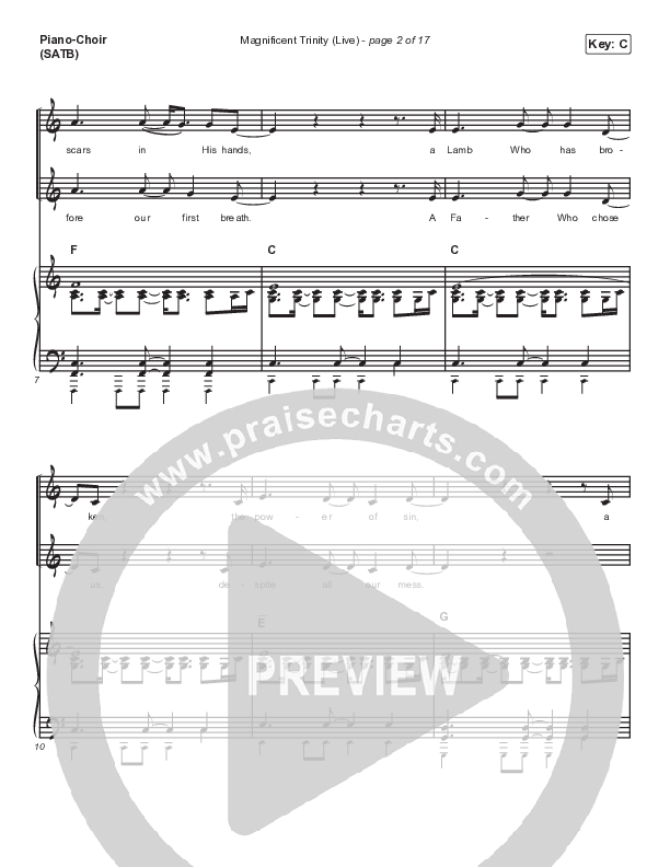 Magnificent Trinity (Live) Piano/Vocal Pack (Jonathan David Helser / Melissa Helser)