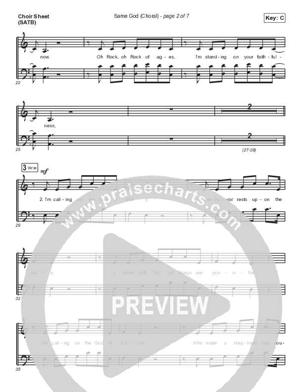 Same God (Choral Anthem SATB) Choir Sheet (SATB) (Elevation Worship / Jonsal Barrientes / Arr. Luke Gambill)