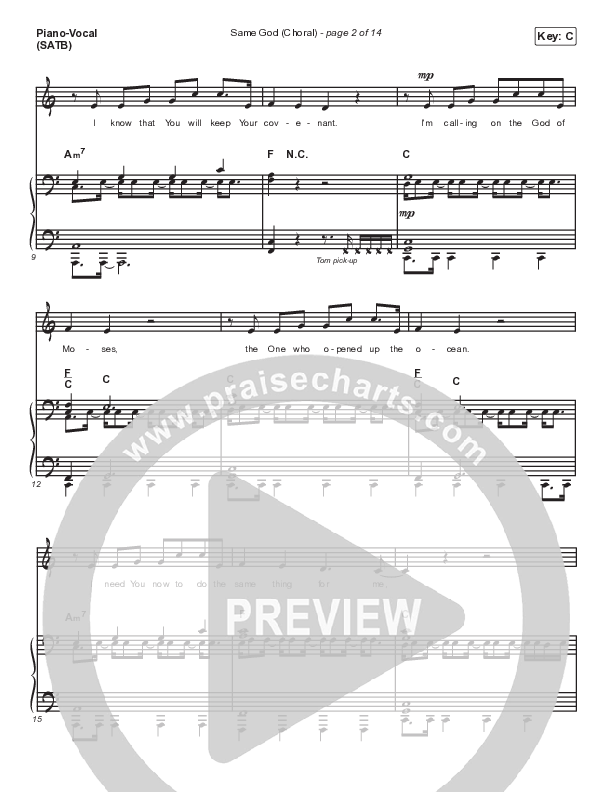 Same God (Choral Anthem SATB) Piano/Vocal (SATB) (Elevation Worship / Jonsal Barrientes / Arr. Luke Gambill)