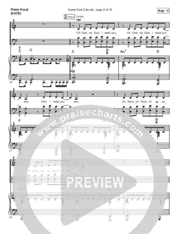 Same God (Choral Anthem SATB) Piano/Vocal (SATB) (Elevation Worship / Jonsal Barrientes / Arr. Luke Gambill)