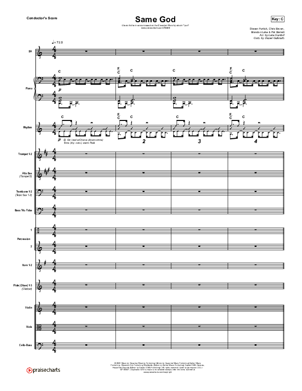 Same God (Choral Anthem SATB) Orchestration (Elevation Worship / Jonsal Barrientes / Arr. Luke Gambill)