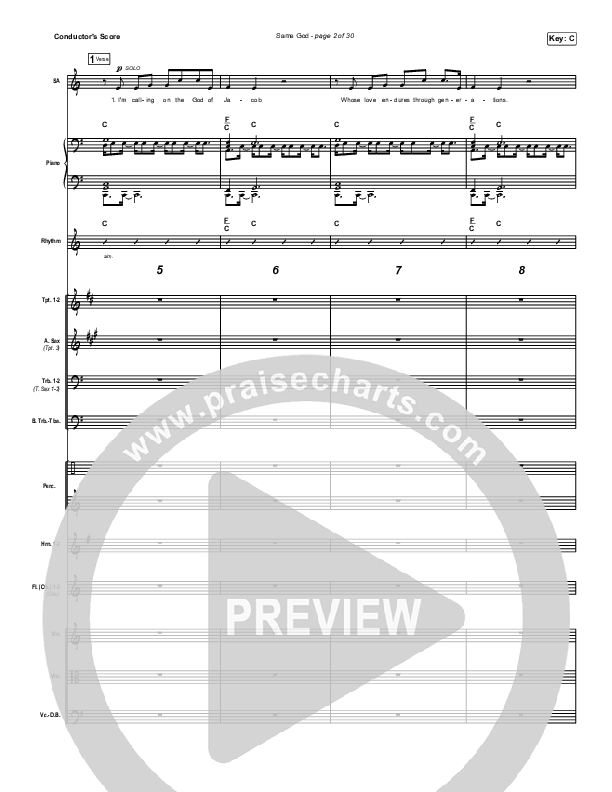 Same God (Choral Anthem SATB) Conductor's Score (Elevation Worship / Jonsal Barrientes / Arr. Luke Gambill)