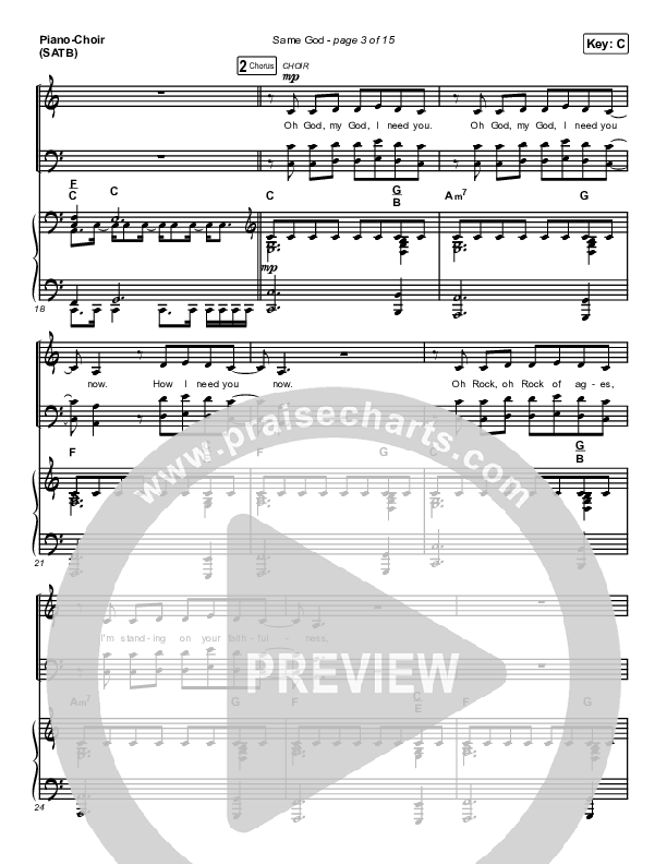 Same God (Choral Anthem SATB) Piano/Choir (SATB) (Elevation Worship / Jonsal Barrientes / Arr. Luke Gambill)