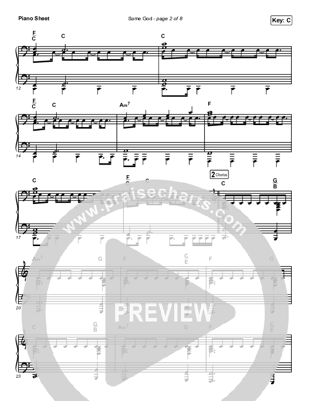 Same God (Choral Anthem SATB) Piano Sheet (Elevation Worship / Jonsal Barrientes / Arr. Luke Gambill)