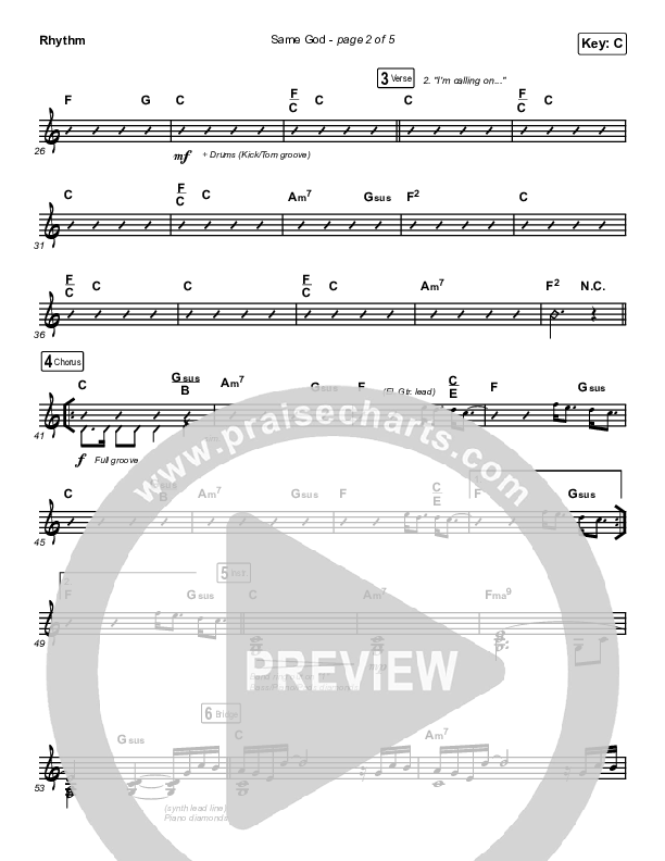 Same God (Choral Anthem SATB) Rhythm Chart (Elevation Worship / Jonsal Barrientes / Arr. Luke Gambill)