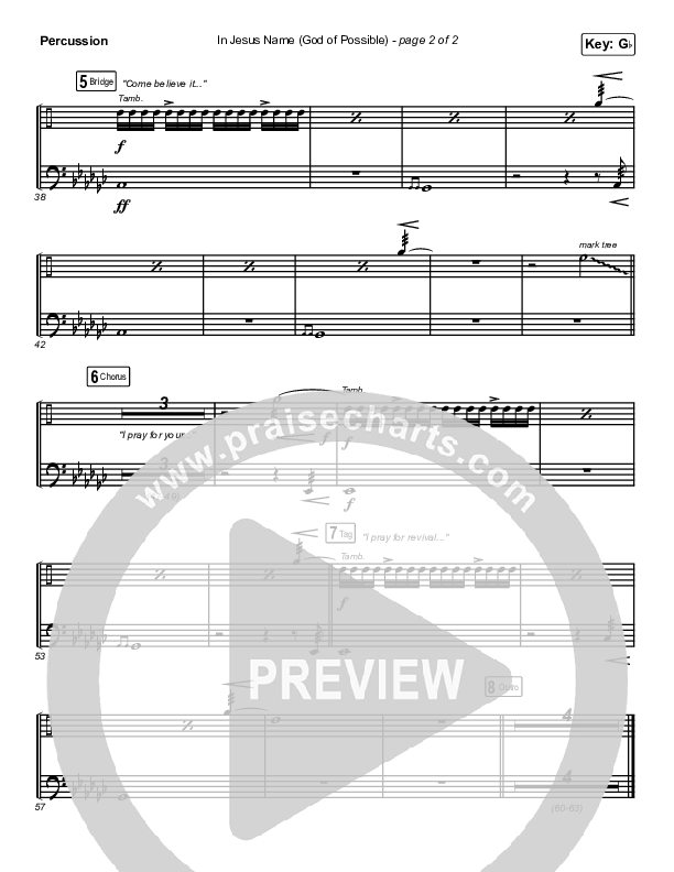 In Jesus Name (God Of Possible) Percussion (Katy Nichole)