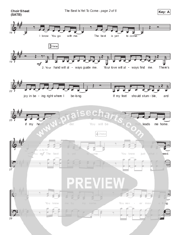 The Best Is Yet To Come Choir Sheet (SATB) (Mack Brock / Pat Barrett)