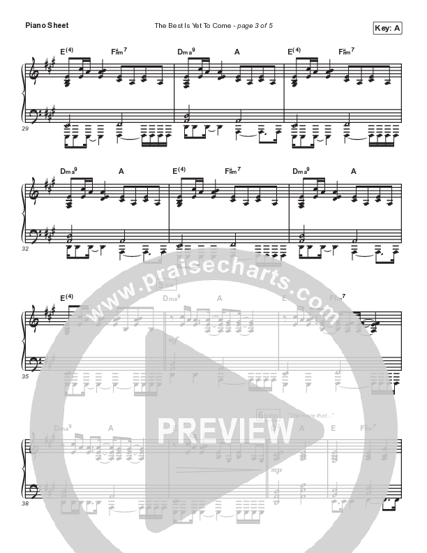 The Best Is Yet To Come Piano Sheet (Mack Brock / Pat Barrett)