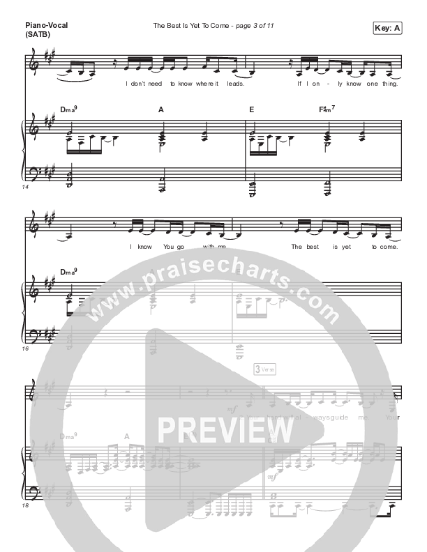 The Best Is Yet To Come Piano/Vocal (SATB) (Mack Brock / Pat Barrett)
