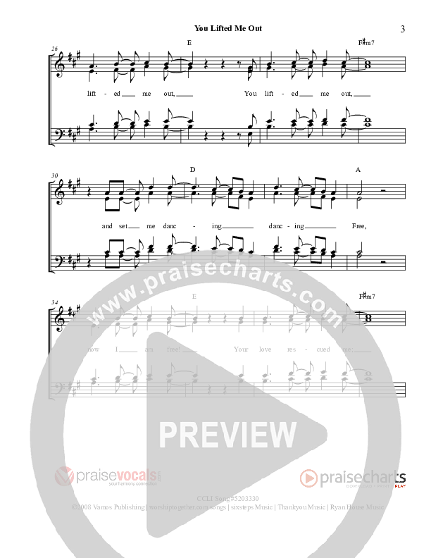 You Lifted Me Out Lead Sheet (PraiseVocals)