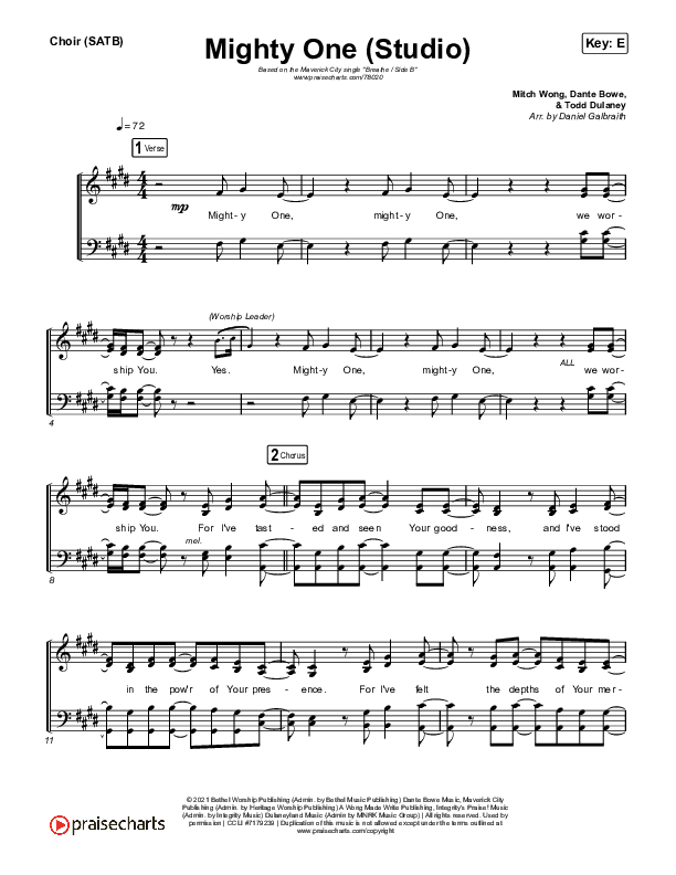 Mighty One (Studio) Choir Sheet (SATB) (Maverick City Music / Maryanne J. George / Dante Bowe)