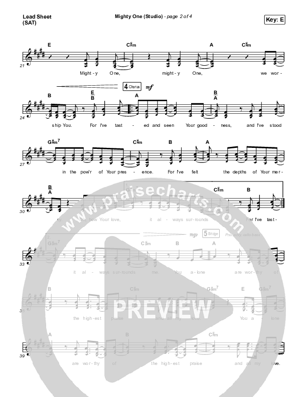 Mighty One (Studio) Lead Sheet (SAT) (Maverick City Music / Maryanne J. George / Dante Bowe)