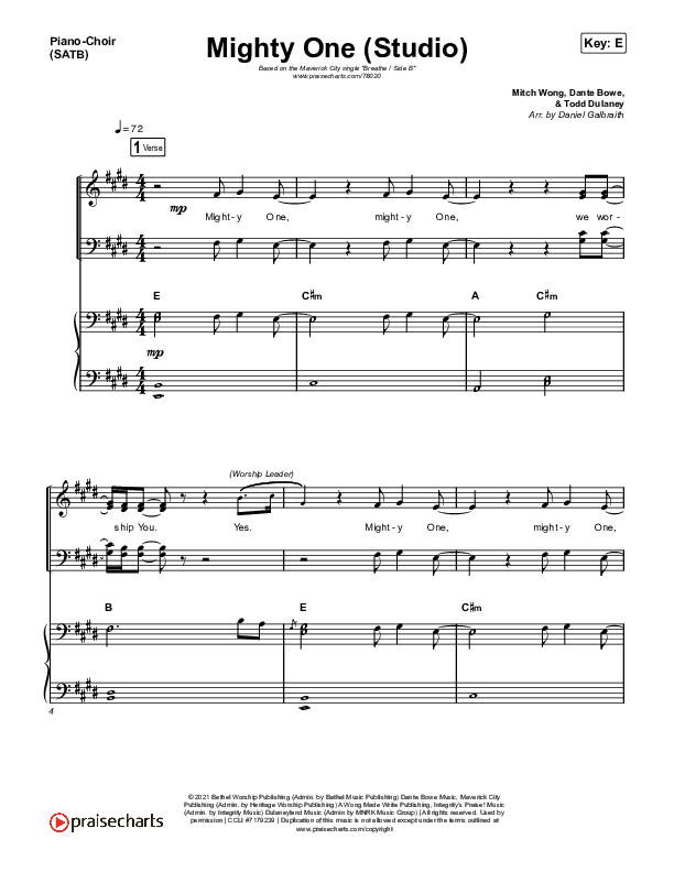 Mighty One (Studio) Piano/Vocal Pack (Maverick City Music / Maryanne J. George / Dante Bowe)