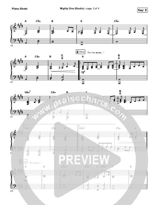 Mighty One (Studio) Piano Sheet (Maverick City Music / Maryanne J. George / Dante Bowe)