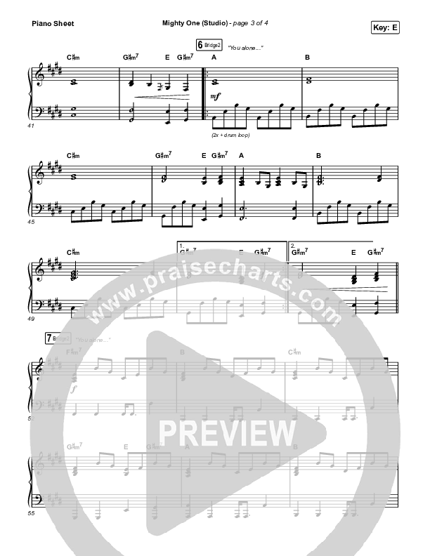 Mighty One (Studio) Piano Sheet (Maverick City Music / Maryanne J. George / Dante Bowe)