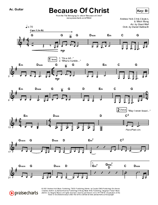 Because Of Christ (Live) Acoustic Guitar (The Belonging Co)