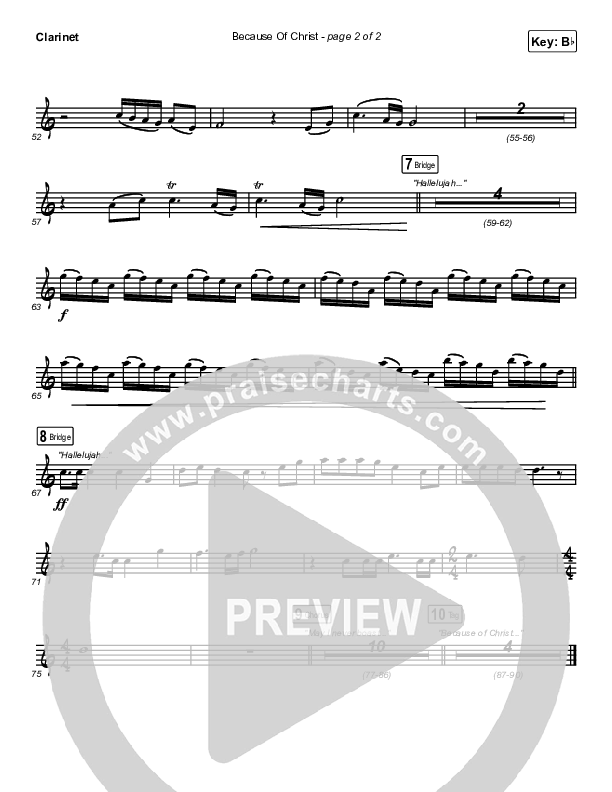 Because Of Christ (Live) Clarinet (The Belonging Co)