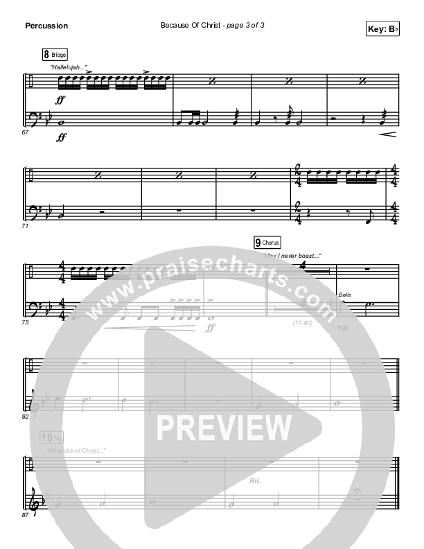 Because Of Christ (Live) Percussion (The Belonging Co)