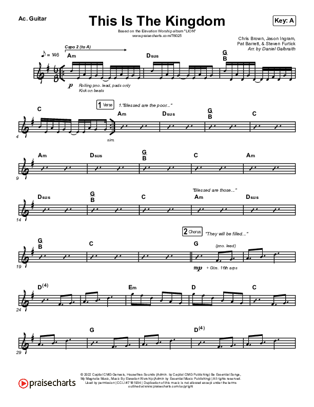 This Is The Kingdom Acoustic Guitar (Elevation Worship / Pat Barrett)