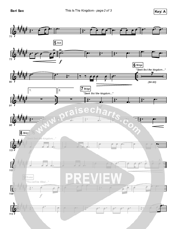 This Is The Kingdom Bari Sax (Elevation Worship / Pat Barrett)