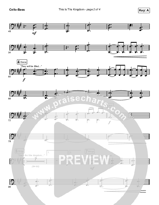 This Is The Kingdom Cello/Bass (Elevation Worship / Pat Barrett)