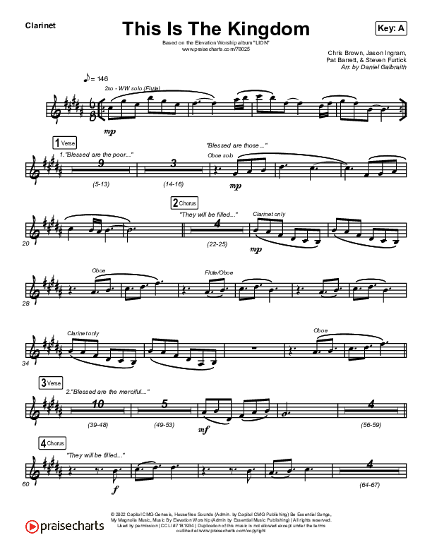 This Is The Kingdom Clarinet (Elevation Worship / Pat Barrett)