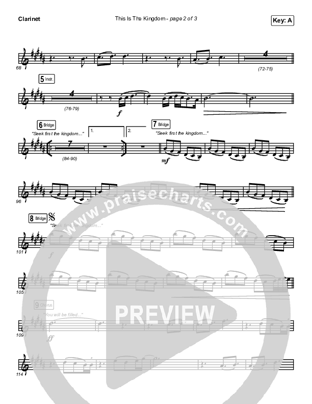 This Is The Kingdom Clarinet (Elevation Worship / Pat Barrett)