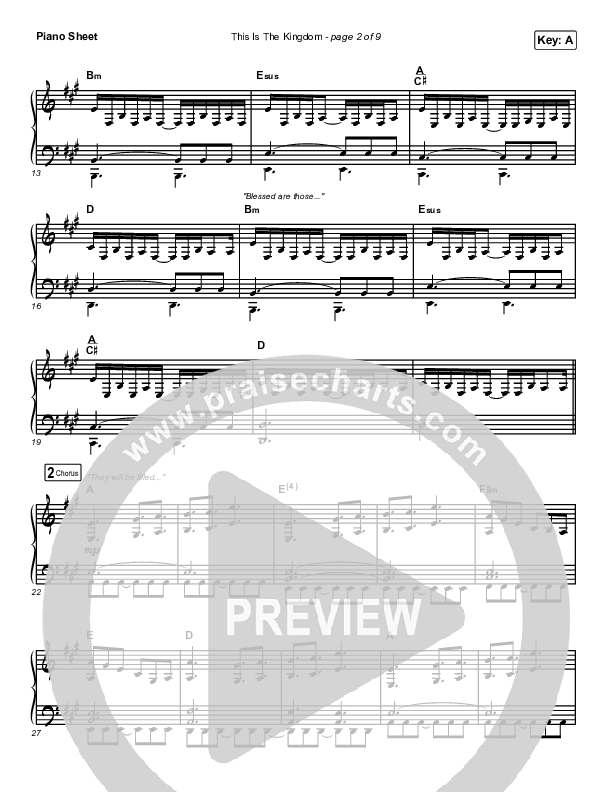 This Is The Kingdom Piano Sheet (Elevation Worship / Pat Barrett)