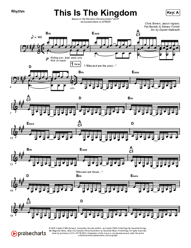 This Is The Kingdom Rhythm Chart (Elevation Worship / Pat Barrett)