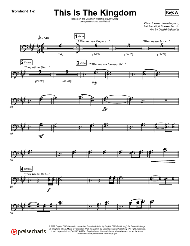 This Is The Kingdom Trombone 1/2 (Elevation Worship / Pat Barrett)