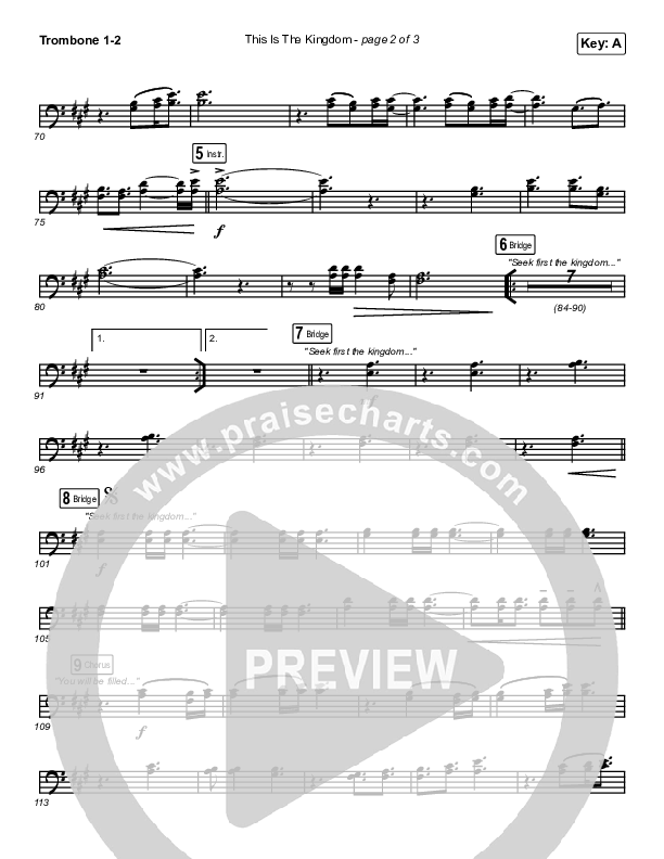 This Is The Kingdom Trombone 1/2 (Elevation Worship / Pat Barrett)