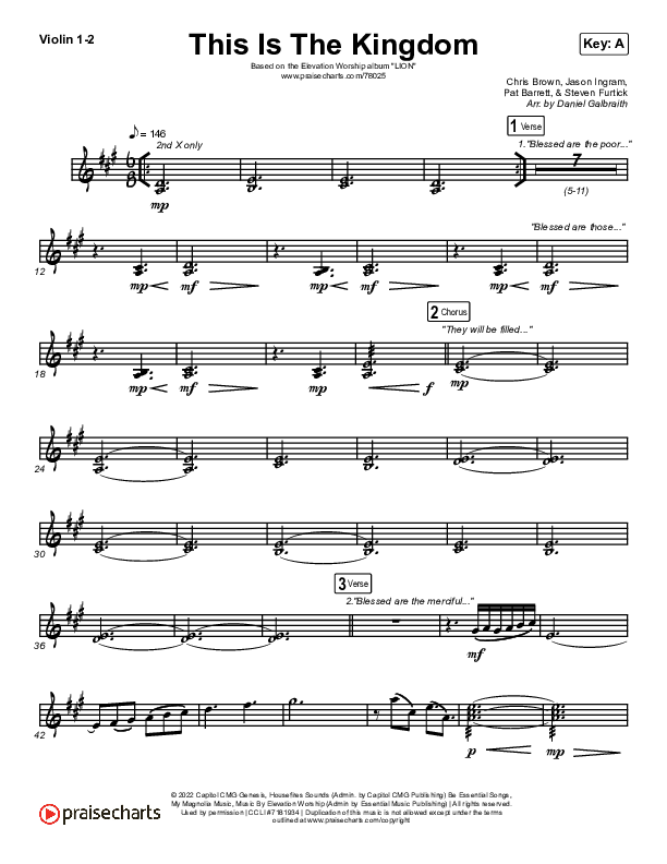 Is The Kingdom Violin Sheet Music PDF (Elevation Worship / Pat Barrett) - PraiseCharts