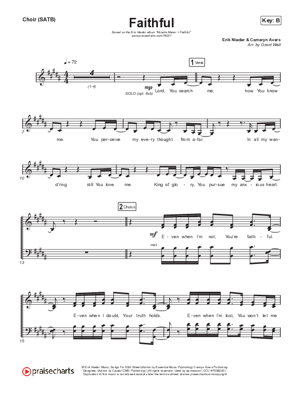 Faithful Choir Sheet (SATB) (Erik Nieder)