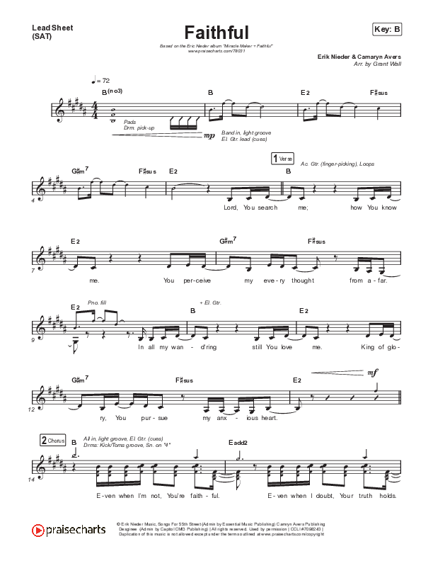 Faithful Lead Sheet (SAT) (Erik Nieder)