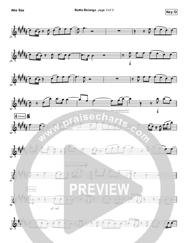 Battle Belongs (Instrument Solo) Alto Sax Solo (Phil Wickham)